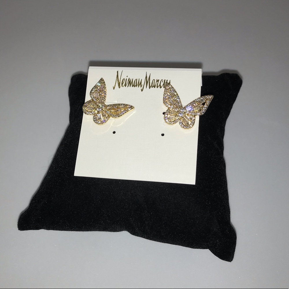 Mini Butterfly Baguette Earrings - Picture 3 of 8